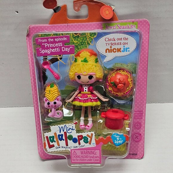 New Mini Lalaloopsy Lil Jewel Sparkles Princess Spaghetti Day Pet & Doll Pot - Picture 1 of 14